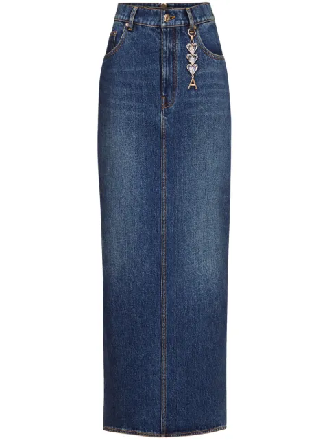 AREA logo-charm denim midi skirt Blue PF24AWSK0018DE01