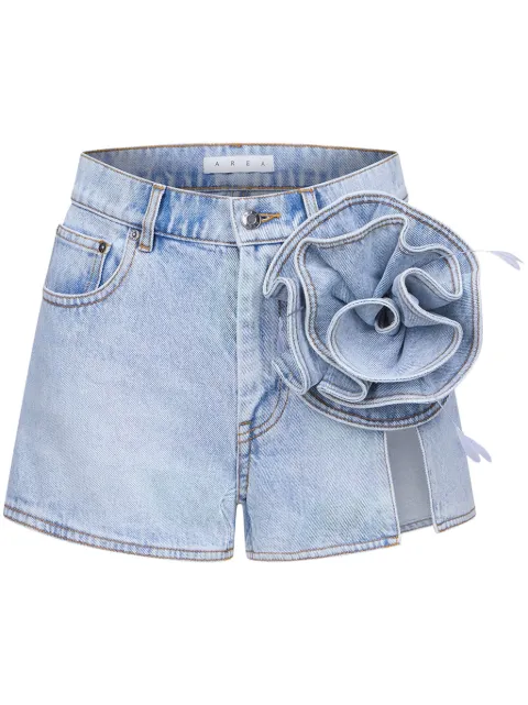AREA floral-appliqué denim shorts Blue PF24AWSO0010DE01