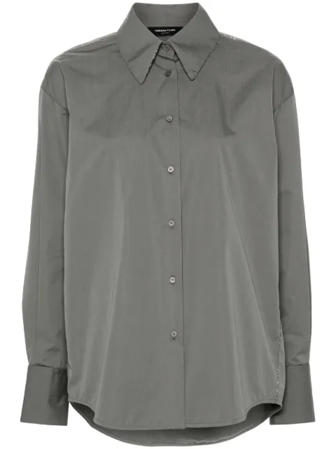 Fabiana Filippi beaded-trim poplin shirt Grey CAD214F416I1130000