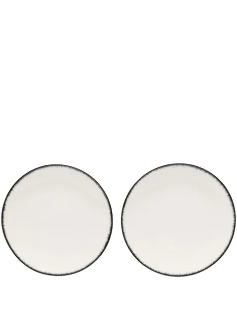 Ann Demeulemeester X Serax contrasting-edge porcelain plates (17.5cm) White B4019308