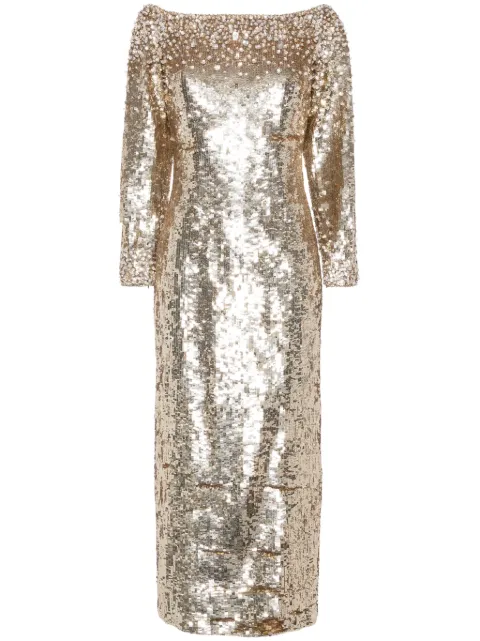 Jenny Packham Ballroom Blitz sequined midi dress Gold ZAD114M1