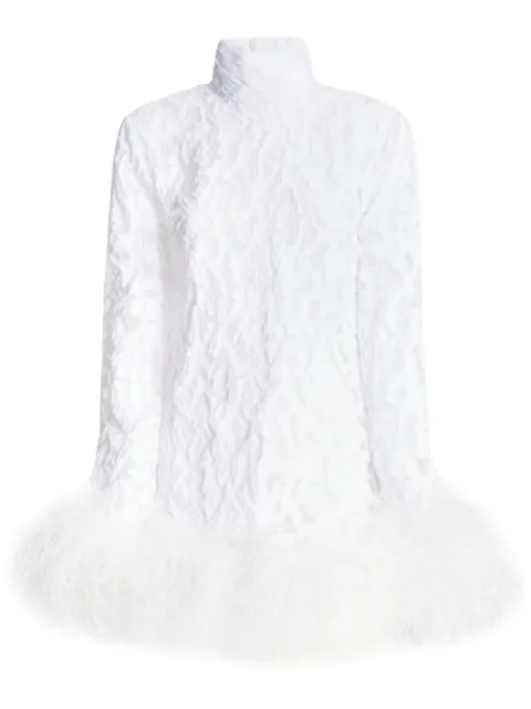 Taller Marmo Gina Gina Gina feather-trim minidress White TMBR2412100