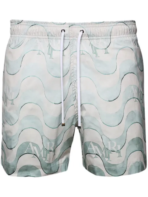 AMIRI graphic-print swim shorts Blue AMSWTK1009