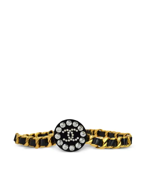 CHANEL Pre-Owned 1995 CC rhinestone chain belt Black BE95P