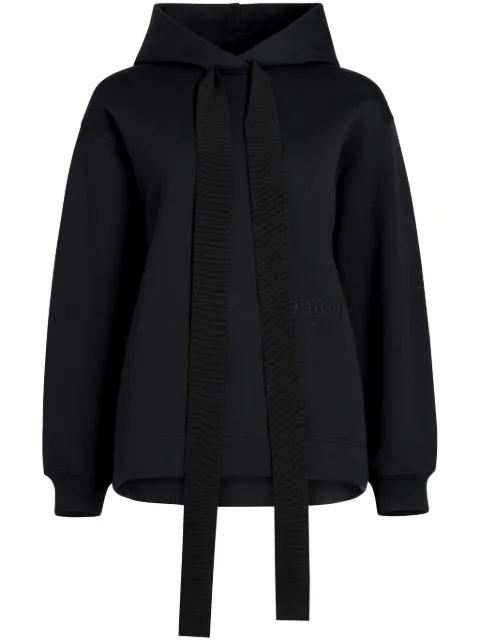 Patou Archive grosgrain hoodie Black JE0379995999B