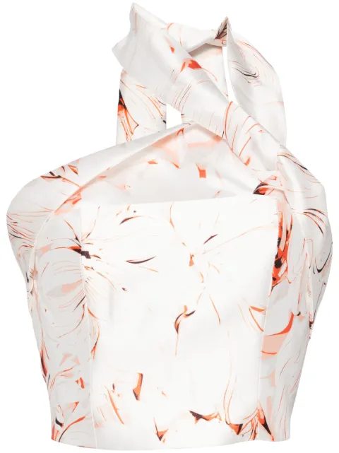 Saiid Kobeisy printed strapless top White RTWSS24TP10