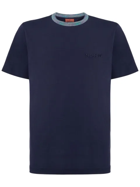 Missoni embroidered cotton T-shirt Blue UC22SL01BJ0002