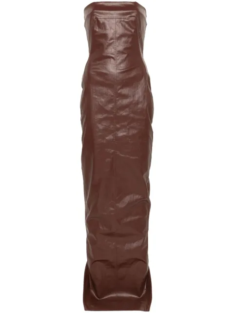Rick Owens square-neck denim gown Red RP02D3524SCT