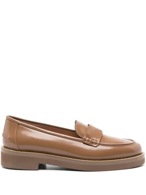 Aquazzura Aqua leather loafers Brown AQUFLAM0SPZ