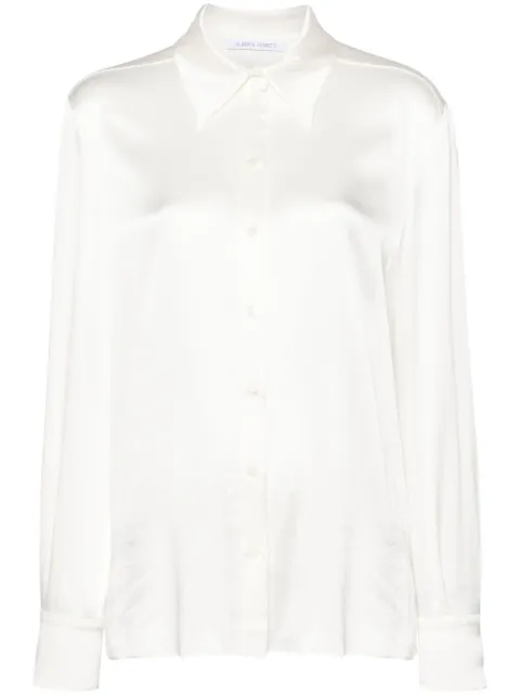 Alberta Ferretti pointed-collar shirt Neutrals A022466190002