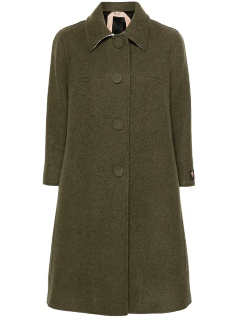 Nº21 single-breasted felted coat Green P24IN2MN0123028