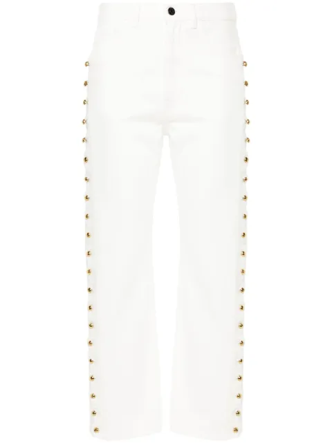 Chloé scallop-detail cropped jeans Neutrals CHC24ADP38158