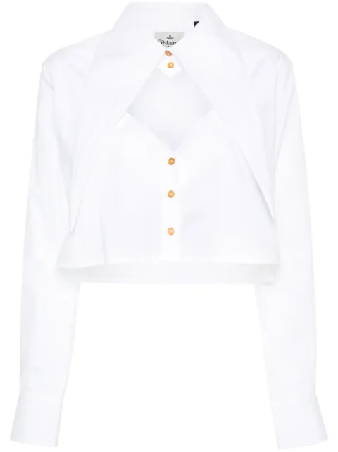 Vivienne Westwood Cut-off Heart cropped shirt White 1501005UW009Q