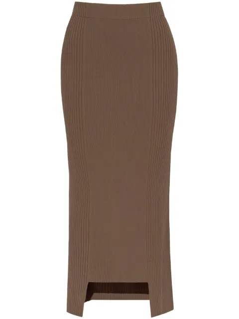 By Malene Birger Merine ribbed midi skirt Brown Q72264004