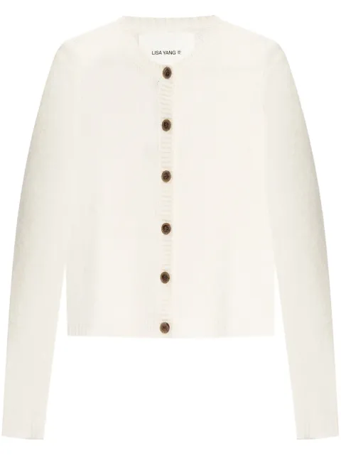 Lisa Yang Felicia button-fastening cashmere cardigan White 2024231