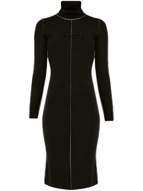 MM6 Maison Margiela contrast long-sleeved dress Black S52DG0019M13037