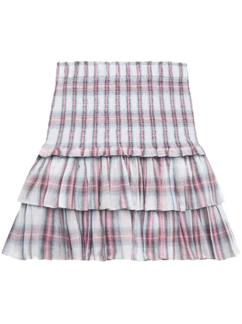 MARANT ÉTOILE Naomi tiered mini skirt Pink JU0022FBB3J08EE