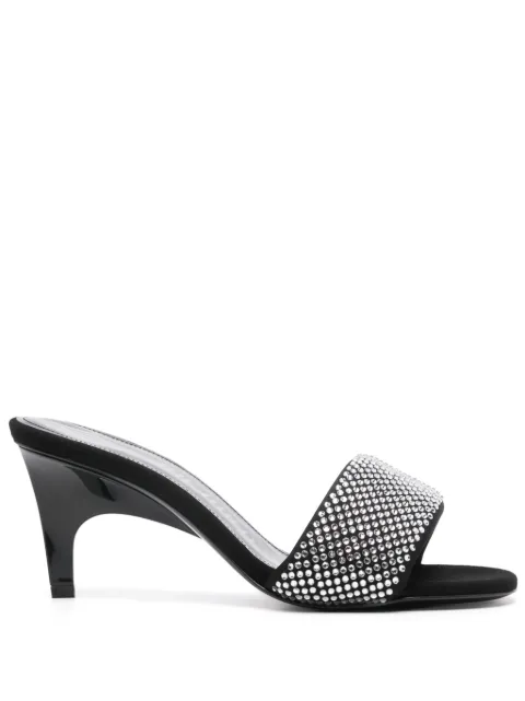 The Attico Rem 60mm crystal-embellished mules Black 247WS822TL08