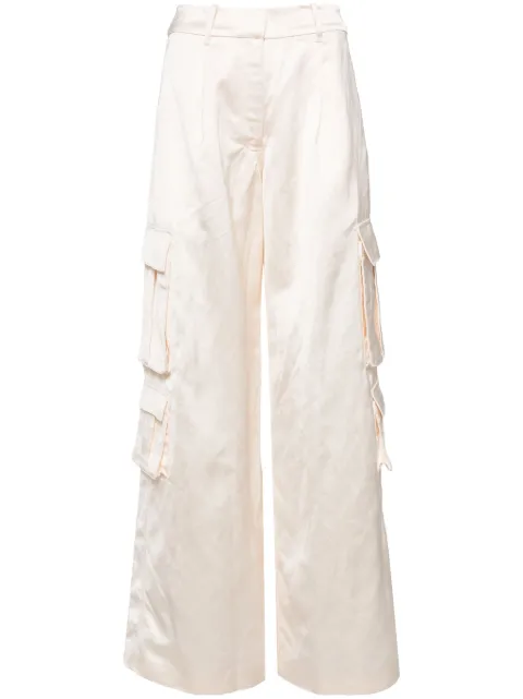 Self-Portrait high-waisted straight-leg cargo trousers Neutrals PF24039PC