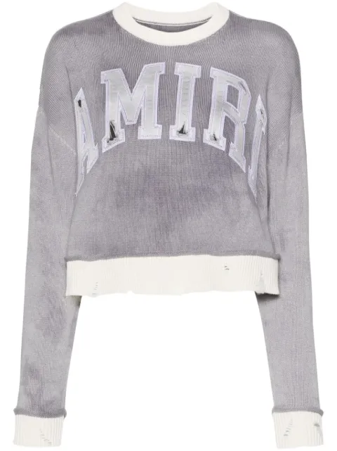 AMIRI Vintage cashmere cropped jumper Grey AWKNCW1005
