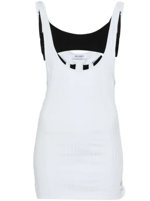 The Attico layered cotton tank top Blue 247WCT322J048