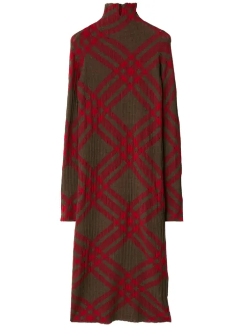 Burberry checkered wool blend shift dress Green 8093580