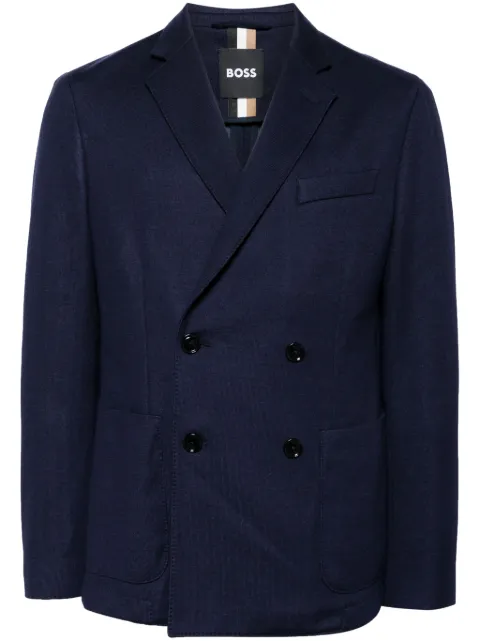 BOSS double-breasted coat Blue 50521640