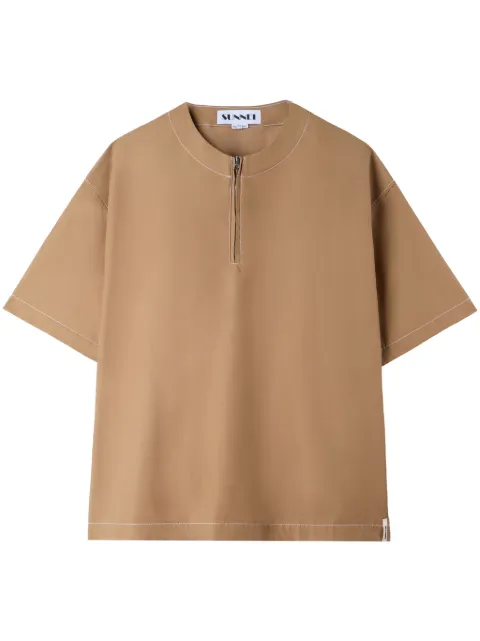 Sunnei zip-up T-shirt Neutrals RTWXTOP003COT097