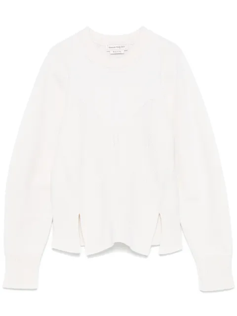 Alexander McQueen geometric-pattern sweater Neutrals 798349Q1BAP