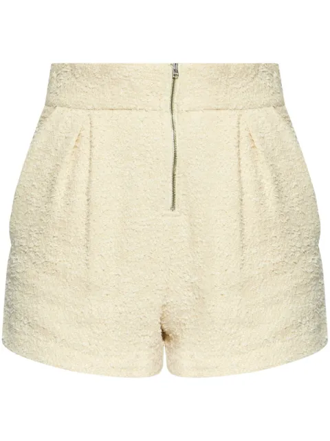 IRO bouclé zip-up shorts Neutrals WP30NURUE