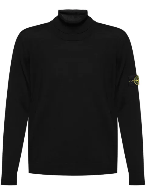 Stone Island Compass-patch wool jumper Black 8115525C4