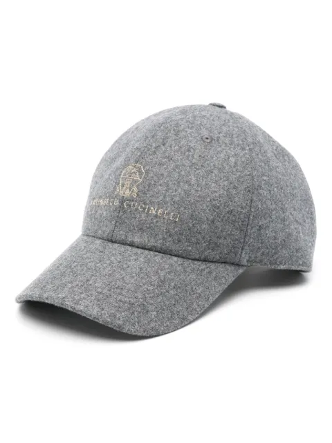 Brunello Cucinelli logo-embroidered mélange cap Grey M038P9850CGQ69