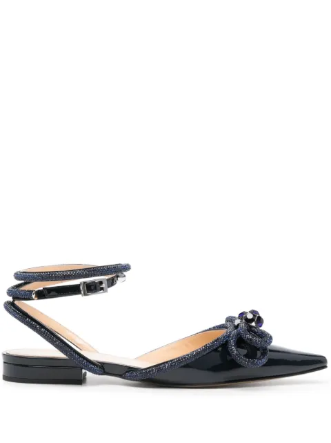 MACH & MACH Double Bow ballerina shoes Blue PF24S001715PAT