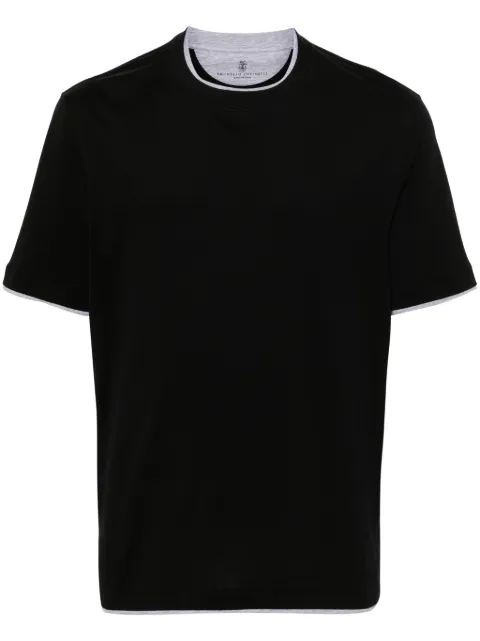 Brunello Cucinelli layered cotton T-shirt Black M0B137427CGB88