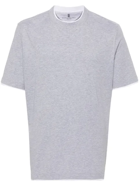 Brunello Cucinelli layered cotton T-shirt Grey M0B137427CB440