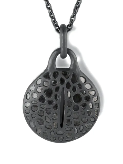Parts of Four sterling silver Disk diamond necklace Black 18301