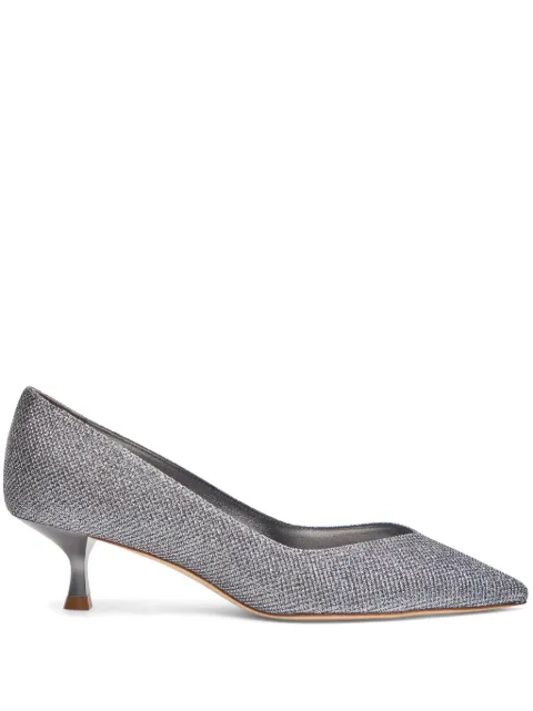 Stuart Weitzman Eva 35mm glitter pumps Silver SG899NEN