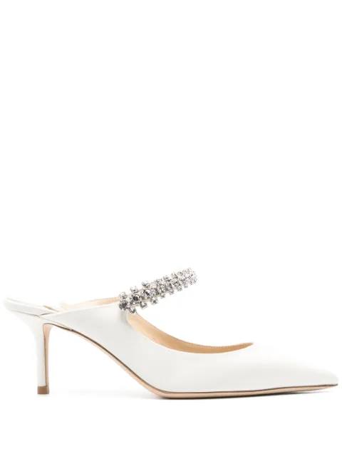 Jimmy Choo Bing 65mm leather mules White BING65SAT