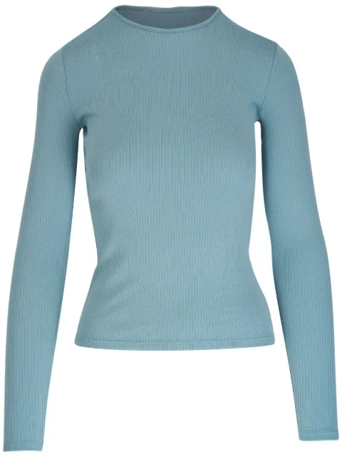 Vince ribbed-knit cotton T-shirt Blue V041784502341JDS