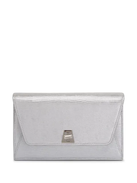 Akris Anouk metallic leather clutch bag Silver AC091950PA600008