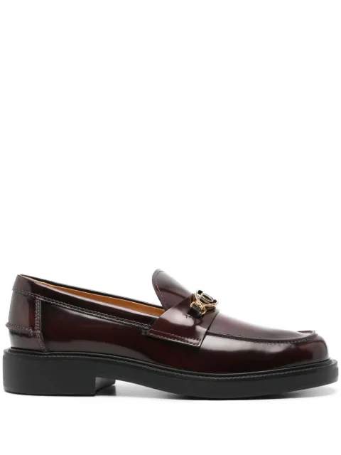 Tod's logo-plaque loafers Red XXW20L0IM70SHA