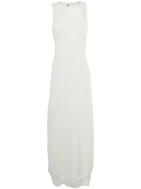 TOTEME layered fine-knit maxi dress White 243WRD0128YA0079187