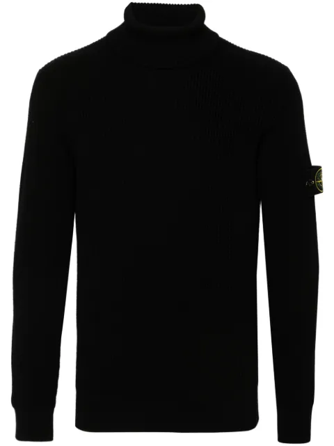 Stone Island Compass-badge wool jumper Black 8115552C2