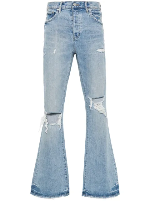 Purple Brand logo-patch flared jeans Blue P004RPFL224