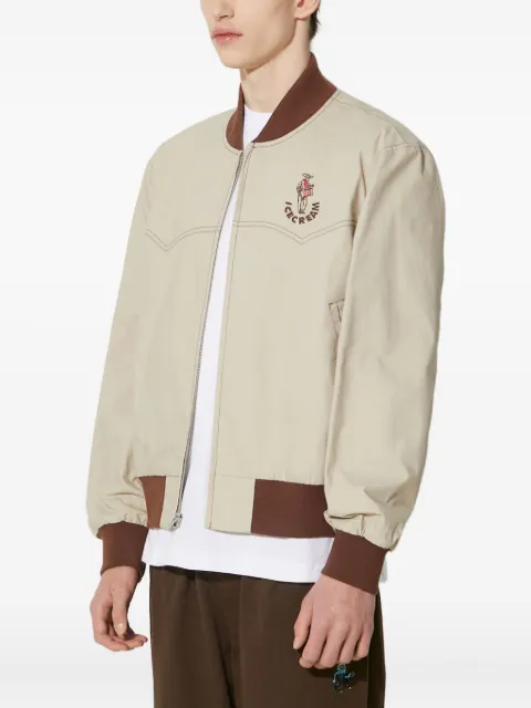ICECREAM logo-embroidered bomber jacket Neutrals IC24202