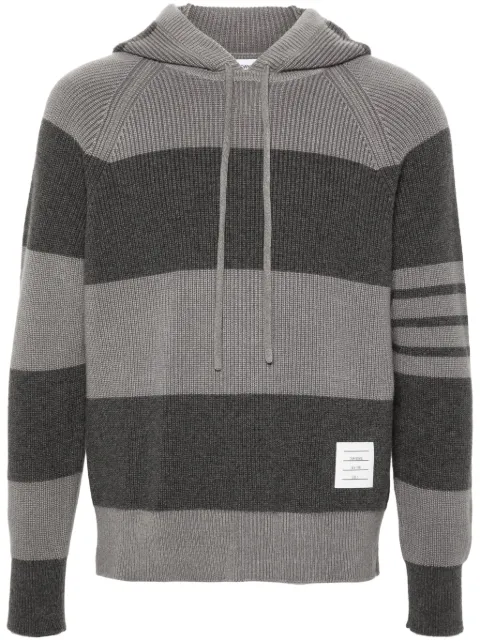Thom Browne striped knitted hoodie Grey MKA513AY2011