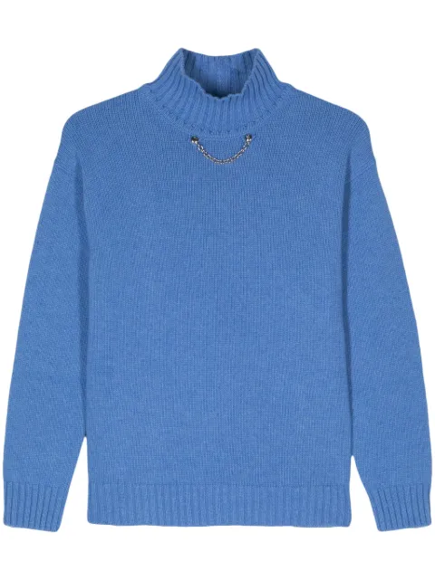 MOSCHINO JEANS chain-embellished jumper Blue 242K1A09068204