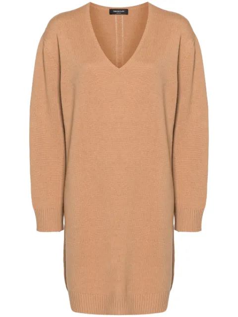 Fabiana Filippi V-neck knitted dress Neutrals ABD214F026N1280000
