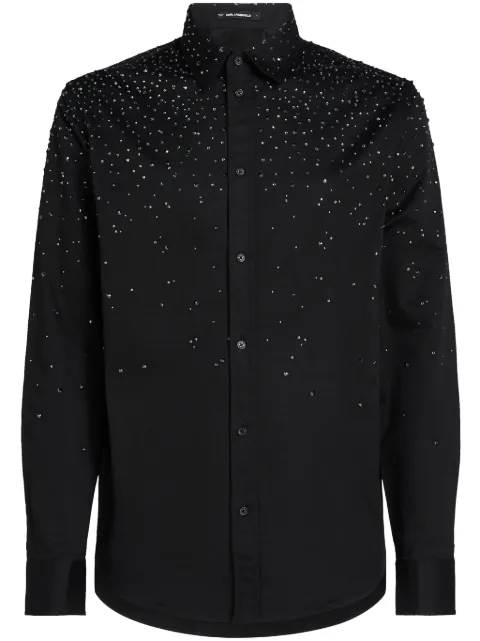 Karl Lagerfeld rhinestone-dégradé shirt Black 246M1604999