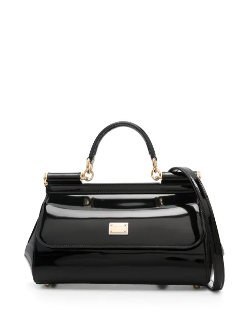Dolce & Gabbana elongated medium Sicily handbag in polished calfskin Black BB7652A1037